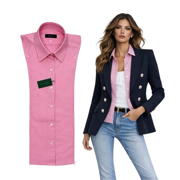Brunne Compatible with Veronica Beard Blazers Jackets & Blazers - NWT Brunne Button Down Shirt DICKEY Compatible with Veronica Beard Blazer 00-14